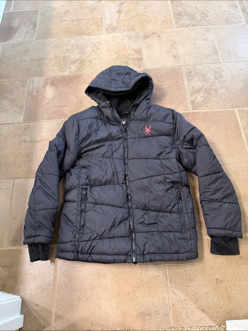 Boys Spyder coat Large 14/16 black